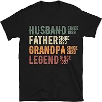 Personalized Dad Grandpa Shirt, Father's Day Shirt, Husband Father Grandpa Legend, Grandfather Custom Dates, Funny Dad Birthday Gift for Men