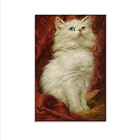 HYDIXNC Austrian Animal Painter Carl Kahler Cat Painting Art Poster (3) Canvas Poster Wall Art Decor Print Picture Paintings for Living Room Bedroom Decoration Unframe-style 16x24inch(40x60cm)