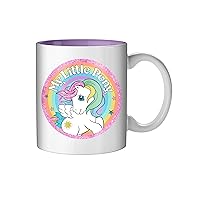 Silver Buffalo My Little Pony Retro Rainbow Circle Pony Glitter Ceramic Mug, 20 Ounces