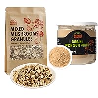 VIGOROUS MOUNTAINS Dried Assorted Mushrooms Granules and Dried Porcini Mushrooms Powder for Cooking