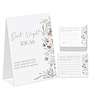 Flowers And Plants Theme Bridal Shower Decorations, Date Night Ideas, Bridal Shower Game, 1 Sign and 50 Cards, Modern Bridal Shower Shower, Wedding Shower Games（dn06）