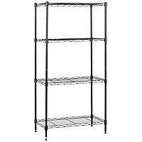 Amazon Basics 4-Shelf Narrow Adjustable Storage Shelving Unit, 200 Pound Loading Capacity per Shelf, Steel Organizer Wire Rack, 13.4