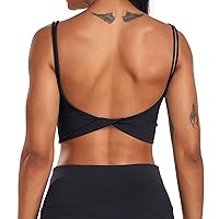 Sports Bras for Women High Impact Womens Workout Tops Padded Open Back Yoga Sports Bra with Removable Cups