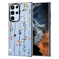 MOSNOVO for Galaxy S22 Ultra Case,Samsung S22 Ultra 5G Case, Spring Wildflower Floral Clear Design Shock Absorption Bumper Soft TPU Women Girl Cover Case for Samsung Galaxy S22 Ultra