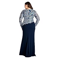 Tadashi Shoji Breece Embroidered Tulle Contrast Gown - Plus Size