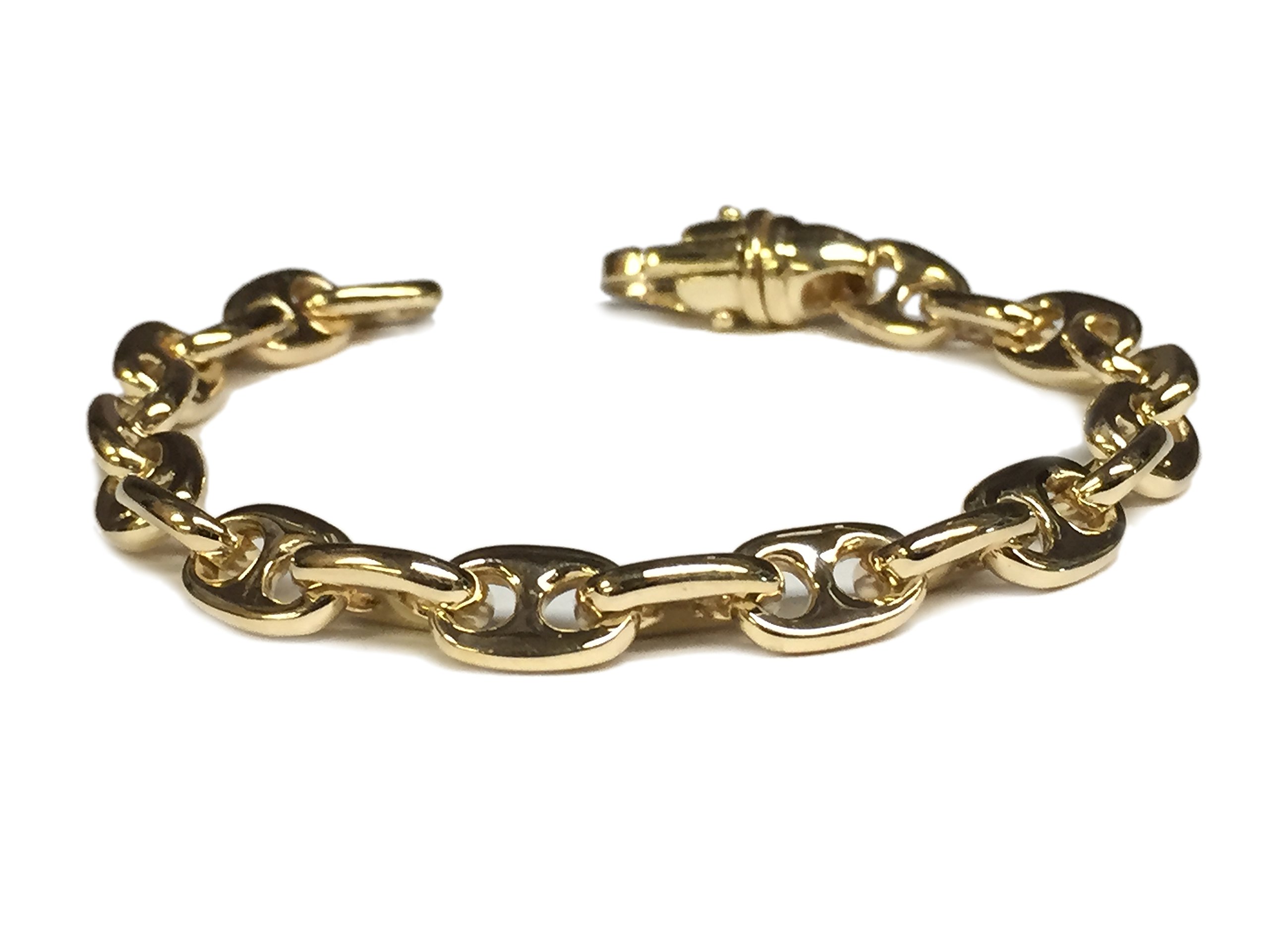 TEX 14K Solid Yellow Gold Heavy Anchor Mariner Chain/Bracelet 8 Mm 32 Grams 8