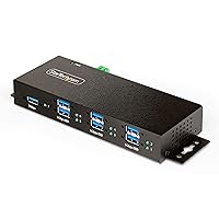 StarTech.com 7-Port Managed USB Hub with 7X USB-A, Heavy Duty with Metal Industrial Housing, ESD & Surge Protection, Wall/Desk/Din-Rail Mountable, USB 3.0/3.1/3.2 Gen 1 5Gbps (5G7AINDRM-USB-A-HUB)