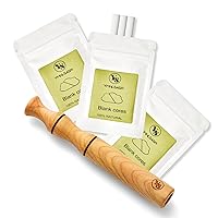 Aromatherapy Inhaler for Essential Oil, Quit Smoking Inhaler Stick, Wooden Personal Diffuser for Essential Oils with 3 Pack Blank Cotton Wicks