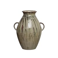 Creative Co-Op 14 Inches Hand-Painted Stoneware Handles with Reactive Glaze, Multicolor Vase, Multi