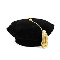 Graduation Doctoral Tam Blue Velvet 8 Sided with Gold Bullion Tassel