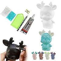 PanLynner 5D DIY Full Drill Diamond Art Deer Set,Gem Arts and Crafts for Girls Age 8-12-16 Handmade Toy and Gift for Kids Make Your Own Cute Diamond Dot Doll (Blue)