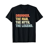 Drummer The Man The Myth The Legend Retro Style Fathers Day T-Shirt