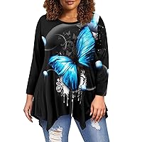 FOR U DESIGNS Women's Plus Size Tops Long Sleeve Flowy Shirts Casual Blouses Tunic Tops Size S-6XL