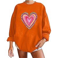 Sudadera en forma de corazón para mujer jersey de manga larga estampado estampado ropa sudaderas con cuello redondo