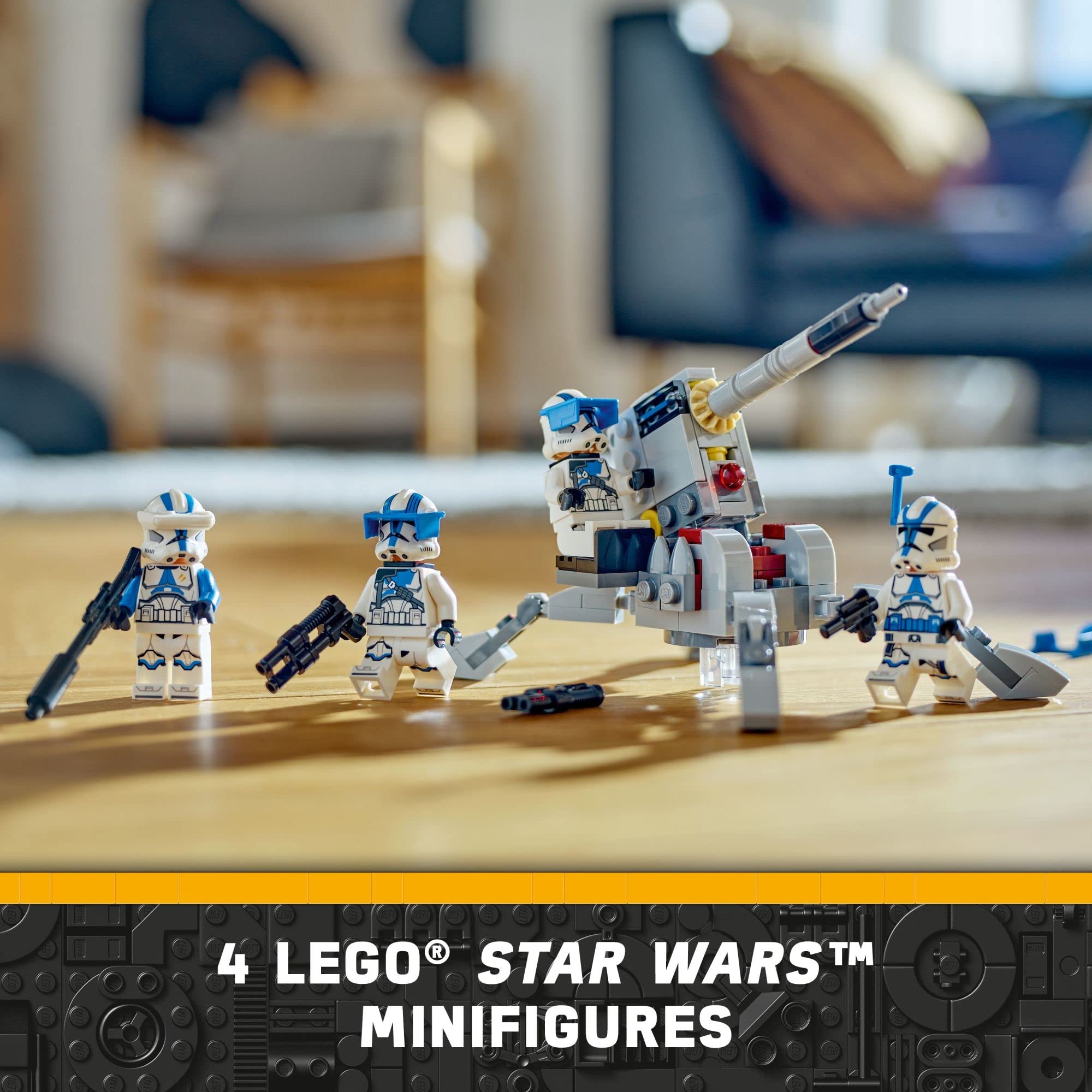 LEGO Star Wars 501st Clone Troopers Battle Pack 75345 Toy Set - Buildable AV-7 Anti Vehicle Cannon, 4 Minifigures, Clone Squadron Collection, Portable Travel Toy, Great Birthday Gift for Kids Ages 6+