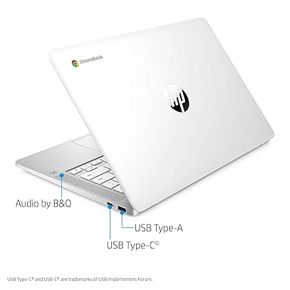 HP Chromebook 14-inch HD Laptop, Intel Celeron N4000, 4 GB RAM, 32 GB eMMC, Chrome (14a-na0020nr, Ceramic White)