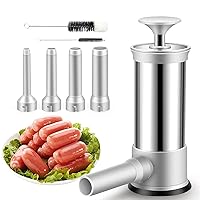 KitchenCraft Home Made Sausage Maker Machine with Easy Manual Crank,  Mixture of Several Materials, 44 x 11 x 11.5 cm, Silver