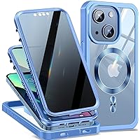 [CD Loop + Privacy Screen Protector]Magnetic Case for iPhone 13/14 Case,[Military Grade Drop Protection] Anti-peep Privacy Screen Double Sided 9H Glass Compatible with MagSafe Case for iPhone 13/14