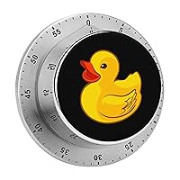 Rubber Yellow Duck Kitchen Digital Timer Stainless Steel Mechanical Rotating Alarm Countdown Countup Timers for Cooking Learning