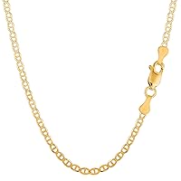 Jewelry Affairs 14K Yellow Gold Filled Solid Mariner Chain Necklace, 3.2mm Wide