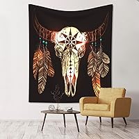 Native American Medicine Wheel Bull Skull Tapestry Tapestry, Wall Decor Tapestry, Home Living Room Bedroom Decor Tapestry