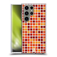 Orange Mosaic Tiles Soft Gel Case Compatible with Samsung Galaxy S23 Ultra 5G
