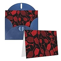 Greeting Cards With Envelopes Thank You Card Wine Glasses Pattern Blank Note Cards Folding Party Invitations Card For Birthday Blank Greeting Note Cards Christmas Card For Holiday 8