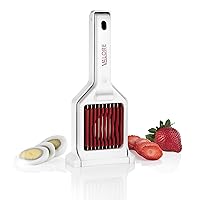 Valore Egg Slicer Multipurpose Fruit Cutter with Stainless Steel Serrated Blades - Easy to Use & Clean Dishwasher Safe Fruit Slicer - Strawberry Cutter Grape Cutter - Salad Chopper Kitchen Accessory