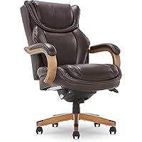 La-Z-Boy Harnett Ergonomic Faux Leather Swivel Executive Chair, Coffee (46253B)