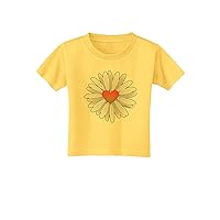 Pretty Daisy Heart Toddler T-Shirt