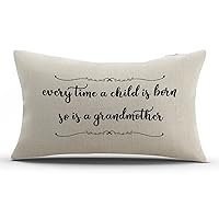 Design with Grandmother Mother Vintage Elegant Floral - Everytime a Child is Born So 12In x 20In (One Side) Cotton Linen Sofa Decorative Rectangle Throw Pillow Case Pillowcover, 161867