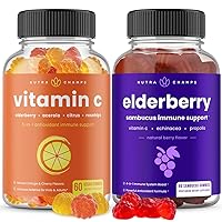 (2-Pack) Vitamin C Gummies and Elderberry Gummies Bundle