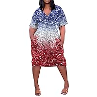 Sundresses for Women 2024, Womens Business Casual Clothing 4Th of July Summer Dresses Plus Size Dress, L, 5XL