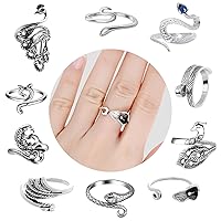 10Pcs Crochet Rings Adjustable Knitting Loop Crochet Rings Adjustable Yarn Guide Knitting Crochet Rings Snake Cat Shaped Knitting Loop Crochet Rings for Finger Crochet Rings Accessories for Knitting