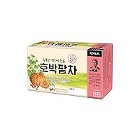 Ssanggye Pumpkin & Red Bean Korean Tea, 100 Tea Bags (1.0g), Bulk Size Premium Herbal Hot Cold 4 Seasons Daily Drink, Soft Savory Sweet Nutty Taste Soothing Asian Oriental Herb Caffeine Free