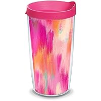 Tervis Etta Vee Pretty Pink Made in USA Double Walled Insulated Tumbler Travel Cup Keeps Drinks Cold & Hot, 16oz, Classic