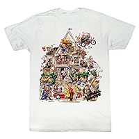 Animal House T-Shirt Color House Party Cartoon White Tee