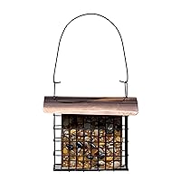 Songbird Essentials Deluxe Single Suet Feeder, Holds 1 Bird Suet Cake, Hanging Bird Feeder with Copper Roof for Woodpeckers, Nuthatches, Chickadees, Blue Jays