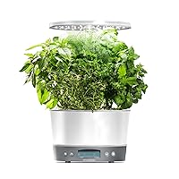 Harvest Elite 360 Indoor Garden Hydroponic System with LED Grow Light and Herb Kit, Holds up to 6 Pods, White