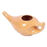 Leak Proof Durable Porcelain Ceramic Neti Pot Hold 230 Ml Water Comfortable Grip | Microwave and Dishwasher Safe eco Friendly Natural Treatment for Sinus and Congestion (Tiger Color)