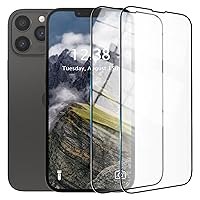2 Pack Screen Protector for iPhone 12 Pro HD Tempered Glass Protective Film 9H Hardness Case Friendly Easy Installation Anti-Fingerprint Bubble Free Black&2
