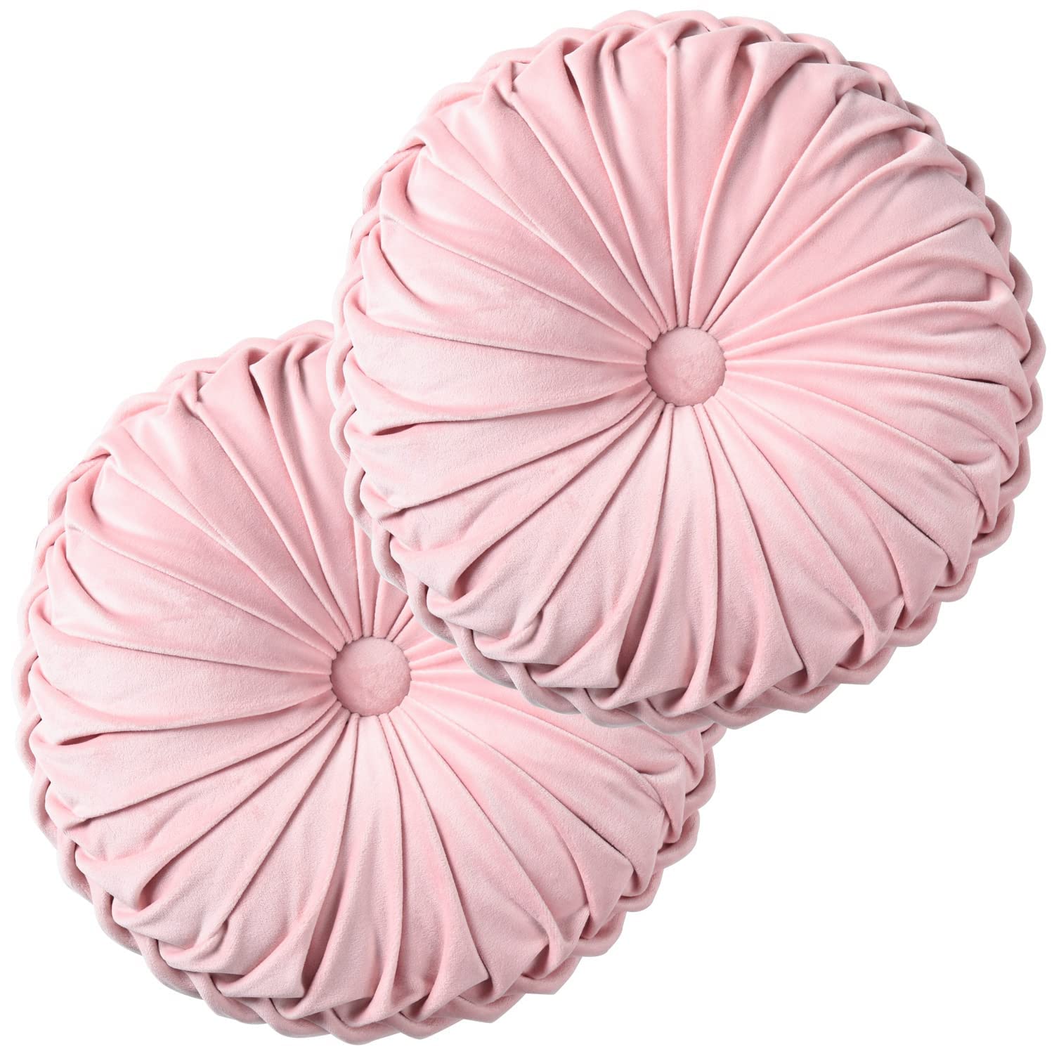 Mua HIG Set of 2 Decorative Round Pleated Throw Pillows, Classy ...