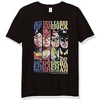 Warner Brothers League Justice Columns Boy's Premium Solid Crew Tee, Black, Youth X-Small