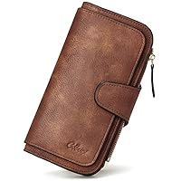 Women Wallet Leather RFID Trifold Large