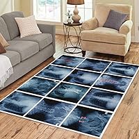 Area Rugs 3'x5' High X Ray Show Many Body Part Psychedelic Mystery Soft Flannelette Fluffy Stain Resistant Non-Slip Carpet Elegant Floor Decor Bedroom Living Room
