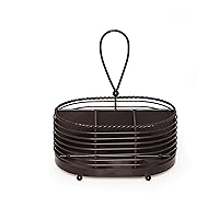 Pfaltzgraff Rope Wire Napkin and Flatware Caddy, 10-Inch, Antique Black -