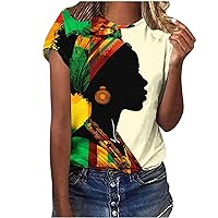 Juneteenth Shirts for Women Celebrate 1865 Black Freedom Tee Tops Short Sleeve Tunic T-Shirts Black Pride Crewneck Blouses