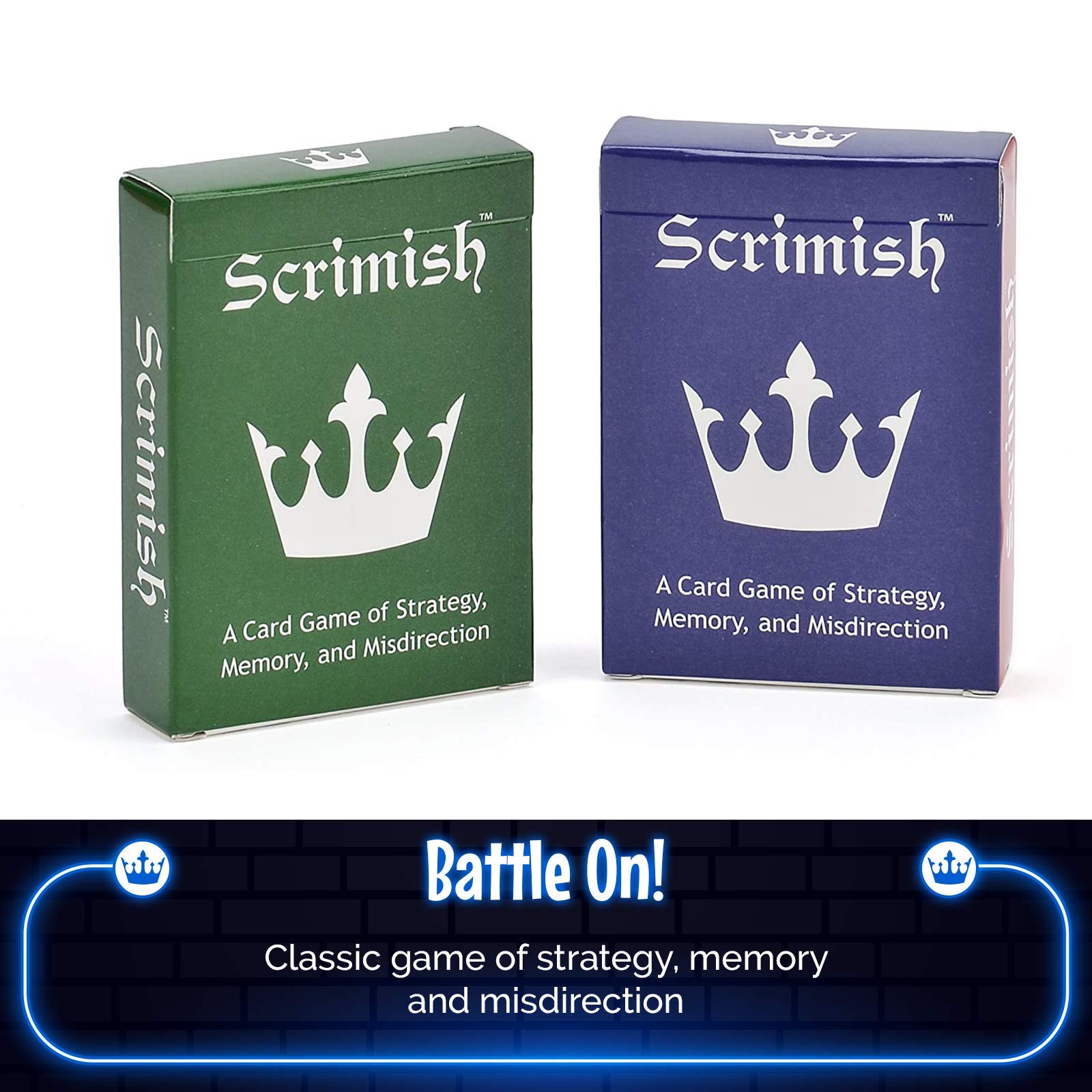 Nexci Scrimish Card Game - 2 Pack Strategy Games for Up to 4 Players Including Adults, Teens, Kids and Families That is Easy to Learn and Fun to Play