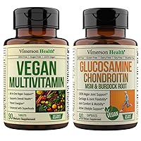 Vimerson Health Vegan Multivitamins for Women & Men & Vegan Glucosamine Chondroitin Joint Support