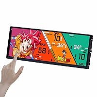 VSDISPLAY 14.5 Inch 2K Touch Monitor 2560x720 IPS Stretched Bar LCD for DIY PC Case Touch Screen AIDA64 GPU CPU Data Monitoring Secondary Display